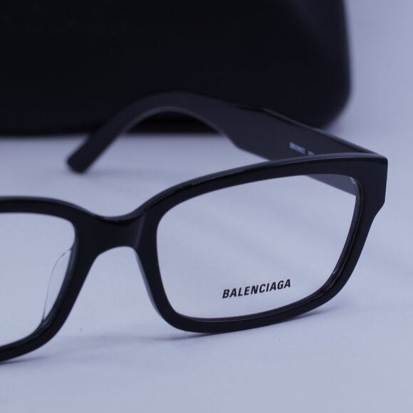 Balenciaga BB0065O 001 Rectangle Eyeglasses 55mm - Black - Picture 2 of 9